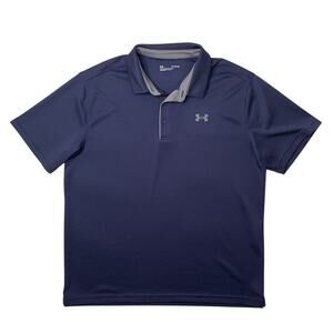 Under Armour Polo Shirt Mens XL Navy Tech Loose Fit Breathable Performance Golf
